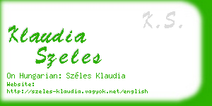 klaudia szeles business card