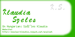 klaudia szeles business card